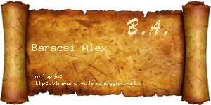 Baracsi Alex névjegykártya