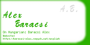 alex baracsi business card